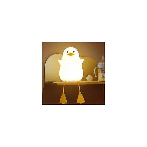 Enten-Nachtlicht für Kinder, niedliche Möwen-Nachttischlampe aus Silikon fürs Kinderzimmer, ABS + Silikon, Touch-Bedienung, tragbar und wiederaufladbar, dimmbar, ideales Geburtstags- oder Abendgeschen