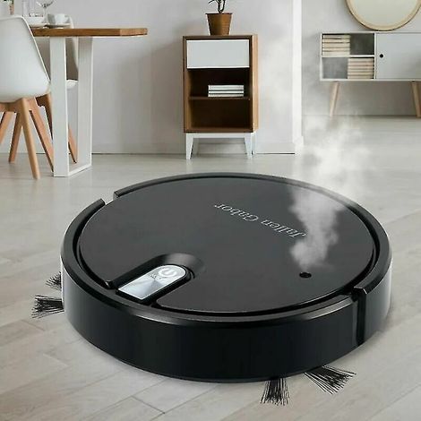 Aspirateur Robot Aspirateur sans fil 5 en 1 avec lumières d'ambiance à LED Aspirateur humidifiant-COULEUR : Noir (1/4)