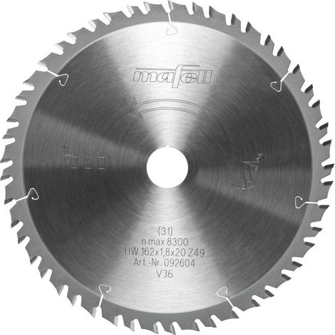 Lame de scie GT, 162 x 1,2/1,8 x 20 mm, Z49-7, 6WZ/FZ, pour coupes fines dans le bois,           92604 (1/4)