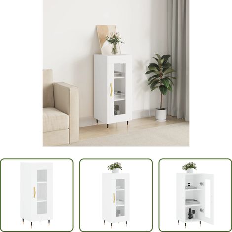 Schrank Weiß - Sideboard Weiß 34,5x34x90 cm Holzwerkstoff (1/5)