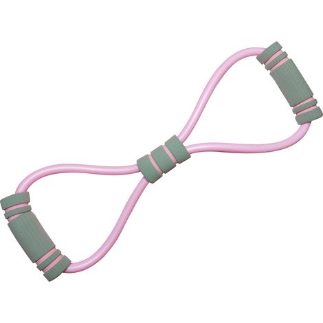 Figure 8 Fitness Bande de Résistance en 8, Corde de Tirage pour Exercices des Bras et Poitrine, Équipement d'Entraînement à Domicile pour Femmes, Rose (1/5)