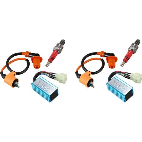 2 bobine di accensione, candele e centralina CDI per motori ATV GY6 a 4 tempi da 50cc-150cc. (1/2)