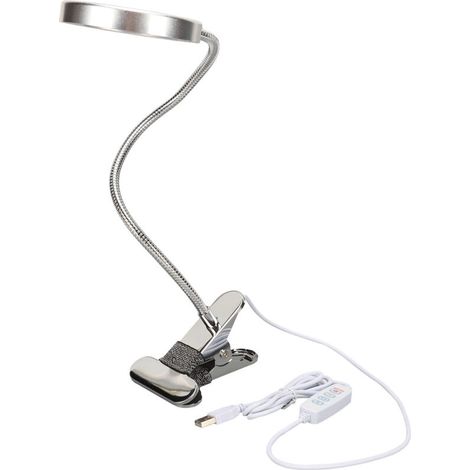 Lampe de bureau loupe LED flexible, 3 modes de couleur, 500LX, réglable et orientable, protection des yeux, avec pince. (1/5)