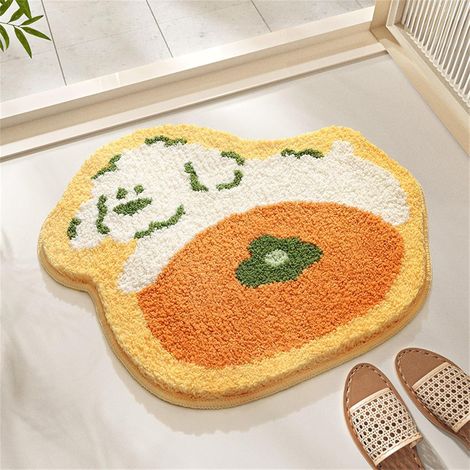 Tapis de douche, paillasson en forme de plante et rug (Puppy orange) pour plantes irrégulières, parfait pour le jardin (1/5)