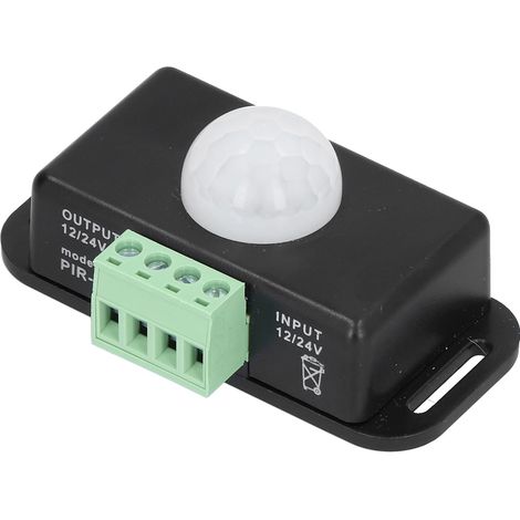 Interrupteur temporisé à LED avec capteur infrarouge PIR, alimentation CC 12-24 V, idéal pour les placards, salles de bains et couloirs. (1/5)