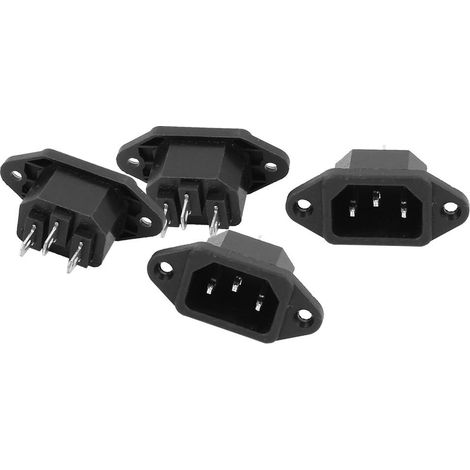 4PCS AC 250V 10A IEC 320C14 Adaptateur secteur pour montage sur panneau (1/2)