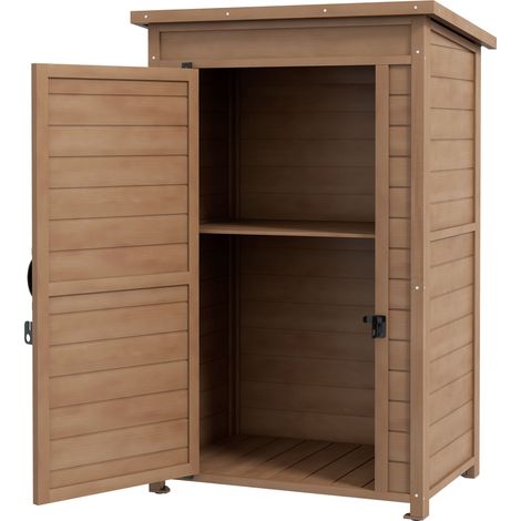 Armadio da Giardino con Ripiano 75x56x117cm in Legno Marrone (1/5)