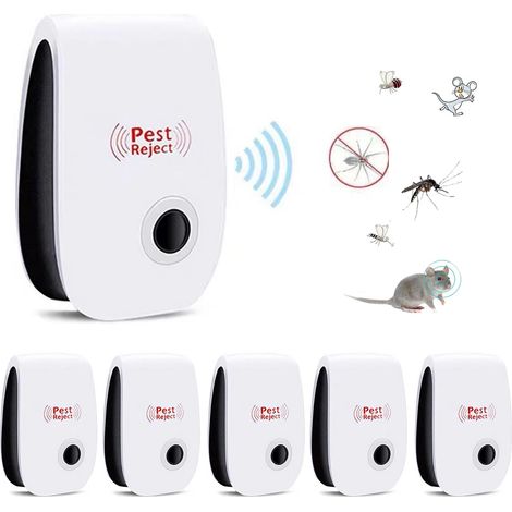 Lot de 6 répulsifs ultrasoniques électriques à brancher, anti-moustiques, rongeurs et insectes pour usage intérieur Ultrason Anti Moustique