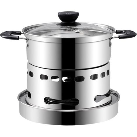 Poêle à alcool d'extérieur en acier inoxydable, avec Pot, brûleur Portable, antirouille, Anti-corrosion, cuisson, Barbecue, Camping, randonnée, pique-nique