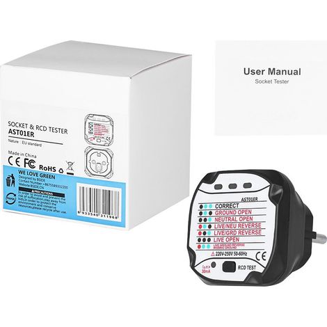 BSIDE AST01 Portable Professional Automatic Electric Socket Tester Detector (220V EU Plug)