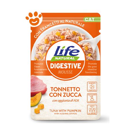 Life Natural Cat Digestive Tonnetto con Zucca - Life Natural Cat Digestive Tonnetto con Zucca - Bustina Da 70 Gr