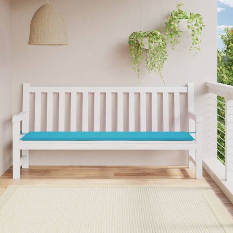 Coussin d'assise confortable pour banc de jardin turquoise 200x50x3 cm tissu -FV15138 (1/5)