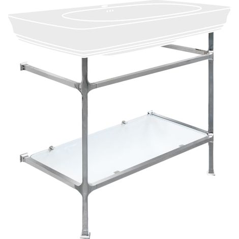 Kronenbach Zeta 2.0 Unterbaugestell eckig mit Glasablage für Waschtisch 90 cm (1/2)