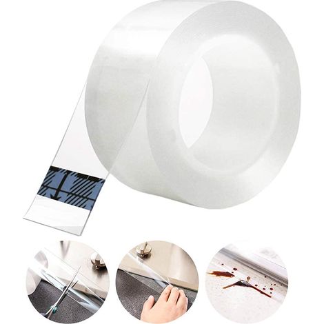 Ruban adhésif acrylique pour joints - convient aux cuisinières à gaz, éviers, lavabos, etc. - 3 × 300 cm (1/5)