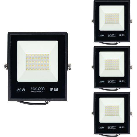 Pack 4 Proyectores LED Provit 20W 2400lm IP65 14.5x3x17cm 5700K N (1/3)