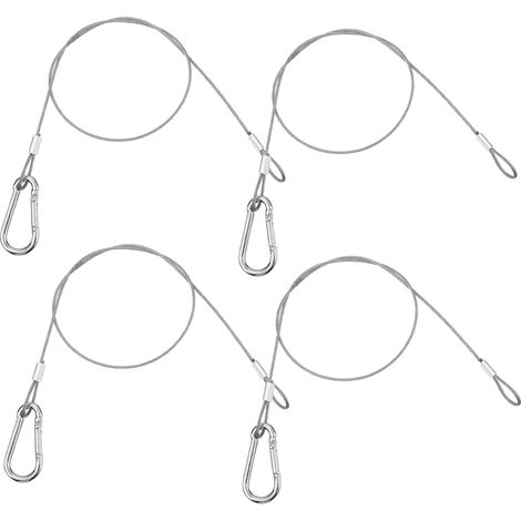 10er-Pack Sicherheitsdrahtkabel – ummanteltes Stahlkabel mit Ösen zur Diebstahlsicherung – Edelstahlkabel mit verstellbaren Schlaufen – Edelstahldrahtkabel – Möbelaufhänger