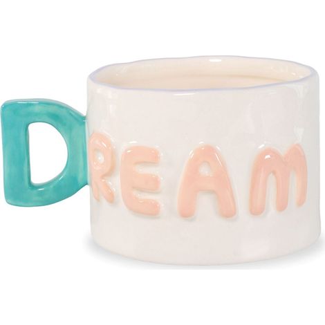 WD LifeStyle Tazza Colazione in Stoneware 440 Ml Decoro Dream Verde Rosa (1/2)