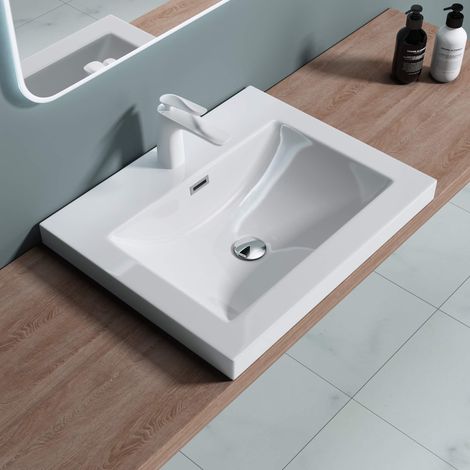 doporro Lavabo Incasso, Lavabo Sottopiano da Marmo Fuso 60x48x13cm Lavandino Bagno Colossum01 (1/5)