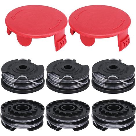 F016800351 Bobine de fil compatible avec Bosch ART 24 ART 24+ ART 27 ART 27+ ART 30 ART 30+ Longueur 6 m Ø 1,6 mm avec couvercle de bobine 1600A00X61 (6 bobines + 2 capuchons) (1/5)