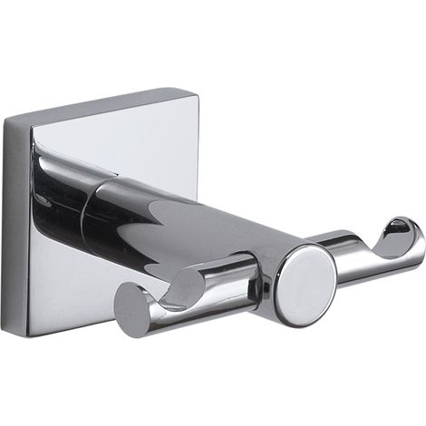 Appendiabiti doppio da muro in acciaio inox AISI 304 e Cromall FJ26 Gedy serie FUJI Cromato (1/2)