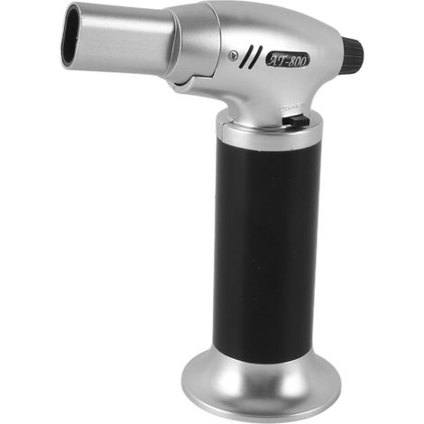 Briquet torche rechargeable coupe-vent, flamme réglable mini-chalumeau avec verrouillage de sécurité pour camping, cuisine, bougie, barbecue (1/5)