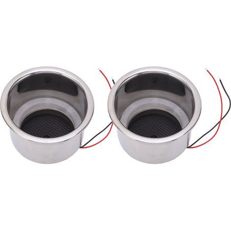 Porte-gobelet lumineux en acier inoxydable 304, 2 pièces, 8 LED, avec trou de vidange, pour bateau marin, voiture rouge. (1/5)