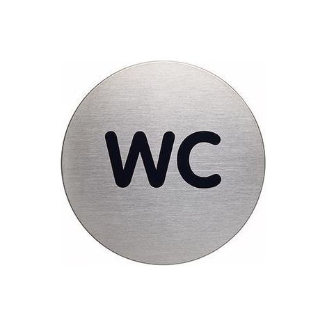 Piktogramm Türschild PICTO 83mm Edelstahl gebürstet silber metallic WC (1/4)
