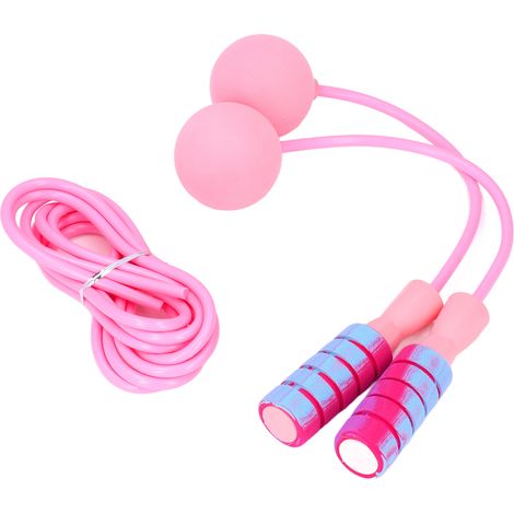 Corde à sauter double usage avec double roulement pour la perte de poids et le fitness (rose) (1/5)