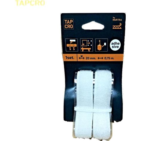 VELCRO ADESIVO A NASTRO BIANCO MM.20 X 750.MM DI LUNGHEZZA (1/3)