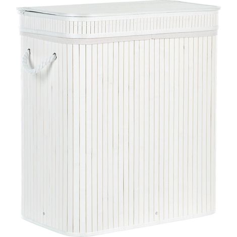 Aufbewahrungskorb KALTHOTA Bambusholz Weiß 100 L