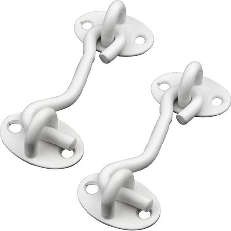 Argollas de ojo, aptas para ventanas, vallas y puertas, blancas, paquete de 2 unidades. (1/4)