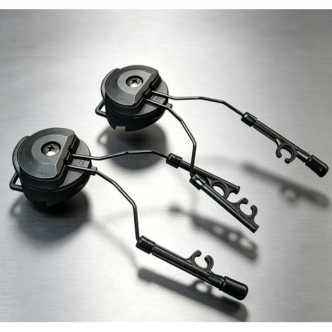 Support adaptateur rail pour casque écouteur tactique, support oreillette rabattable réglable multi angles, accessoire casque tactique lot de 2 pièces (1/3)