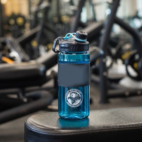 Gourde sport grande capacité 1700ml avec lanière, bouteille d'eau plastique pour hommes et femmes, bleu (1/5)