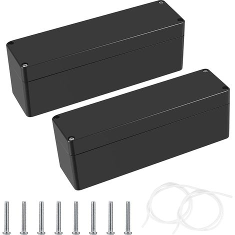 2 Pcs Boîte de Dérivation étanche IP68, Boîte de Jonction électrique Extérieure Imperméable, Presse-étoupes Boîtier électrique de Câbles (noir, 145x45x55mm) (1/5)