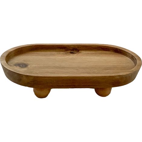Plateau Bois de Charme Original en forme Ovale - Accessoire Decoration, Storage pour Entree, Keys ou Aromatherapie (1/2)