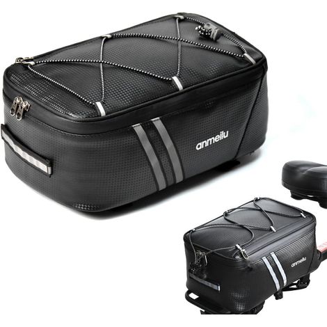 Sac à Bagages pour Vélo 8L Porte-Bagages Arrière, Polochon, Rangement Étanche pour Selle (1/5)