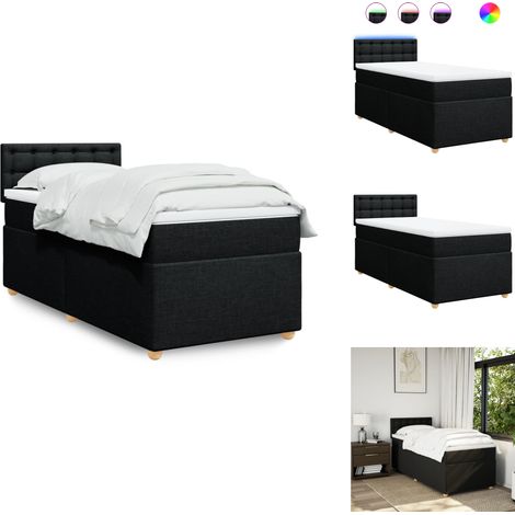 Boxspringbett mit Matratze Schwarz 100x200 cm Stoff - Boxspringbett - Boxspringbetten - Bett - Bettgestell (1/5)