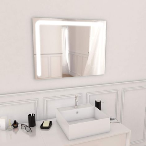 Miroir Salle de Bain LED Auto-éclairant Corner 80x60cm (1/3)