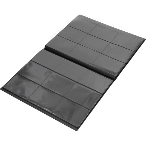 Classeur de cartes de jeu 9 cases PP couleur 20 pages, pour collection de cartes animées et jeux de société, compatible Magic, noir, 20 pages (1/5)