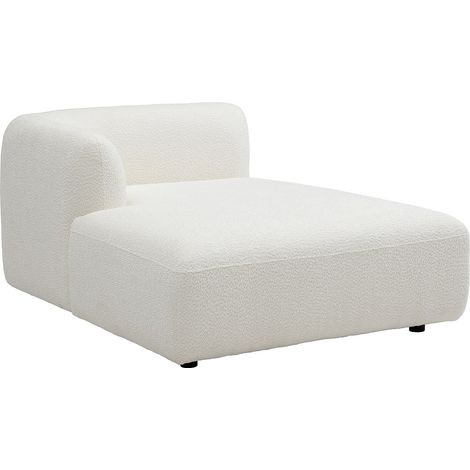 Méridienne gauche en tissu bouclette blanc cassé DANEPI (1/2)