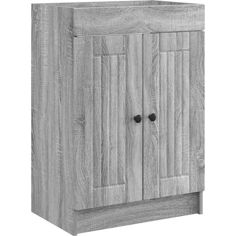 Bathroom under Sink Cabinet Grey Sonoma 56 x 37.5 x 81 cm vidaXL