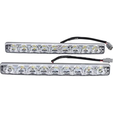 Feux diurnes LED 12V pour voiture – Haute luminosité 6000K – Étanches et anti-collision – Lot de 2 phares avant - 9-Led (1/5)