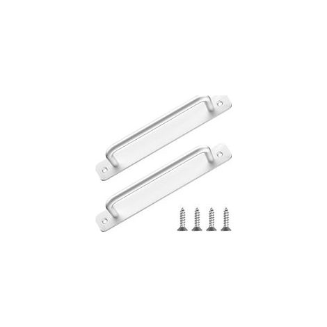 Tiradores autoadhesivos de 2 piezas para muebles, armarios, cocinas, puertas de armario, puertas correderas y puertas de balcón (212 mm, plateado)