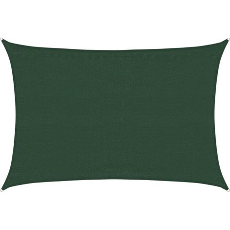 Voile d'ombrage 5x5x5 m Triangle Résistante aux UV & Imperméable pour Patio & Jardin, Protection Solaire 95%, avec Accessoires de montage métalliques Vert Foncé