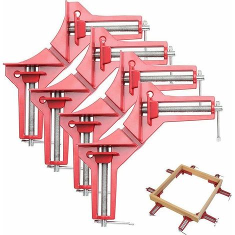 Set di 4 staffe ad angolo retto (90°), staffe angolari regolabili per carpenteria, lavorazione del legno, saldatura. - INHHUB (1/5)