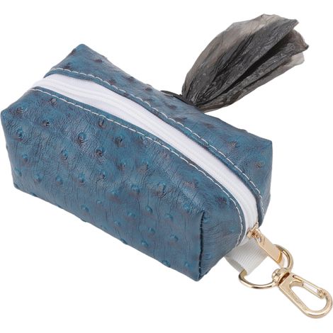 Distributeur de sacs à déjections canines à fermeture éclair, pratique et facile à utiliser, pour animaux de compagnie, en extérieur, bleu mystique (1/5)