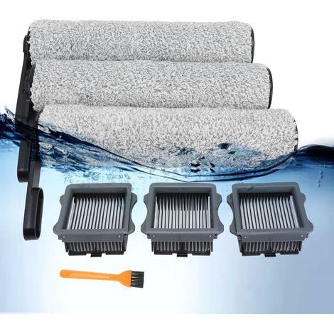 Ersatzteilset für Akku-Staubsauger – Bürstenwalzen- und HEPA-Filterset mit Reinigungsbürste für S5 – 3 Bürstenwalzen, 3 Filter, 1 Reinigungsbürste (1/5)