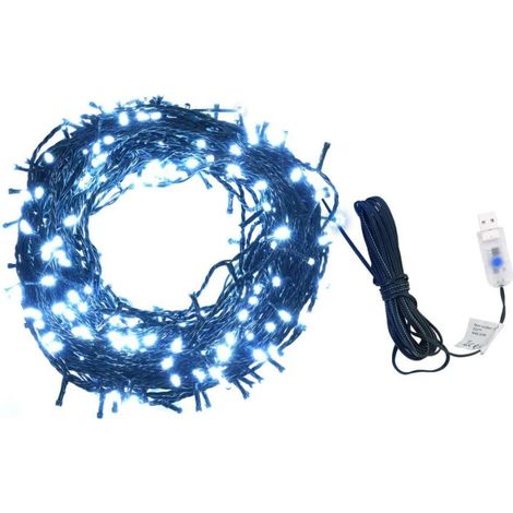 vidaXL Stringa di Luci LED Interno Esterno 400 LED 40 m Bianco Freddo (1/3)