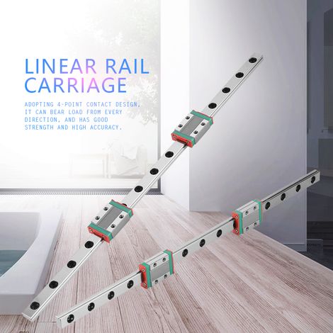 Rail de guidage linéaire MGN9B 300 mm, largeur 9 mm, avec 2 blocs de rail MGN9B (1/5)