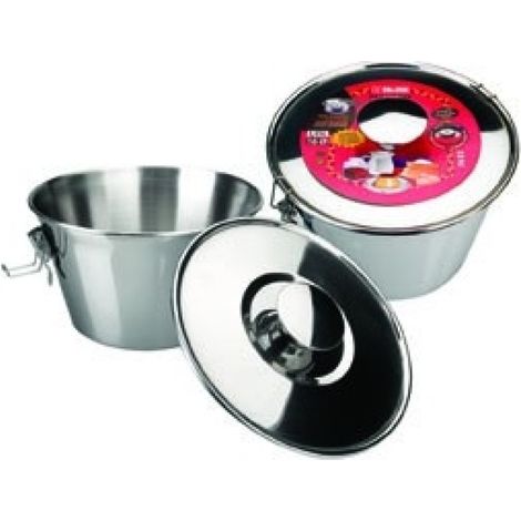 FLANERO DE ACERO INOXIDABLE CON TAPA Y CIERRE 18 CMS